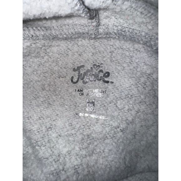 Justice Girls Gray Happiness is a Sate of Mind Flower Hoodie, Size M (10) - Picture 4 of 5